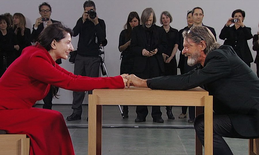Marina Abramović and Ulay meeting for the first time in decades at Abramović's performance The Artist is Present, 2010