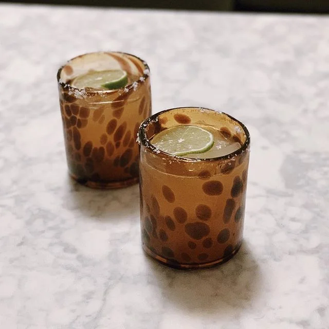 Let’s just pretend we are in Mexico. Super simple margarita = lime juice + honey simple syrup + mezcal + salt