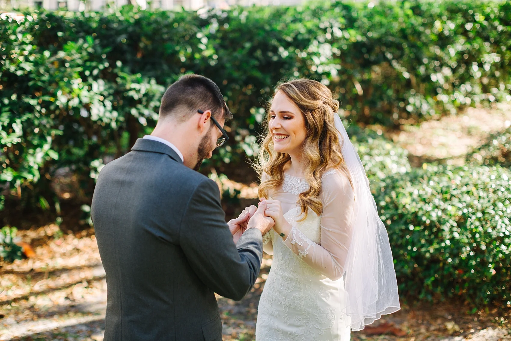 Sweet first look | tampa wedding photographer jake & katie photography danny lauren wedding