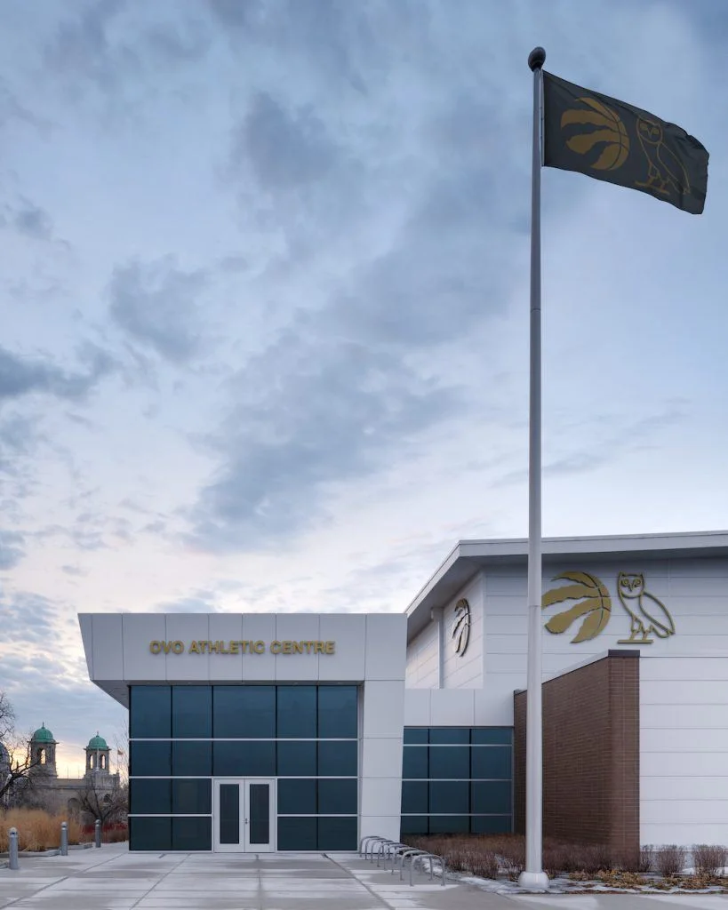 Toronto Raptors training facility is called the “OVO Athletic Centre”. Toronto Rapper Drake and the Raptors have a lasting partnership that stemmed from 2013. (Photo by: MLSE)