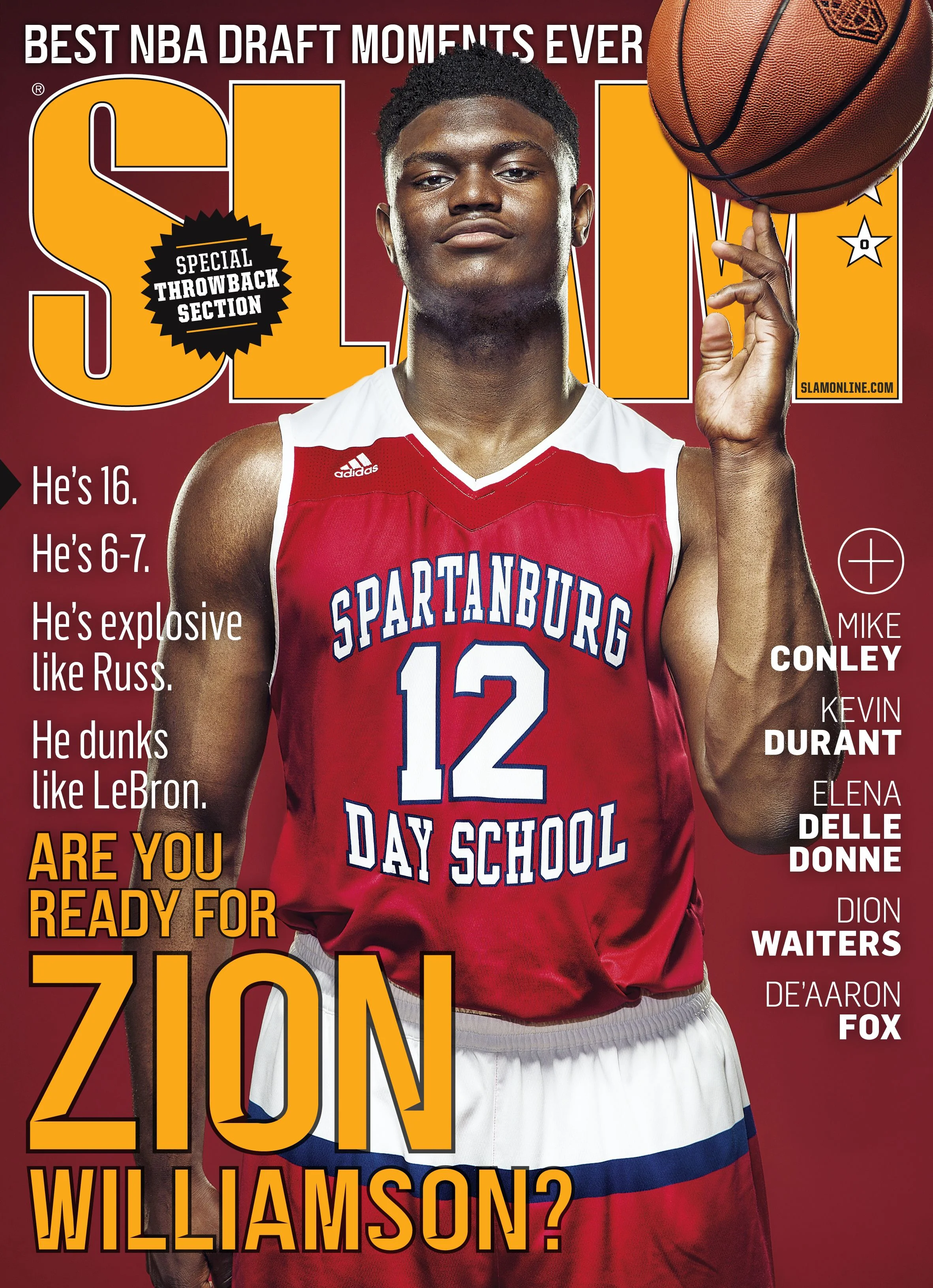Zion Williamson graces the cover of Slam Magazine in his Senior year of HS. This was the beginning of the viral era (Photo by: Slam HS)