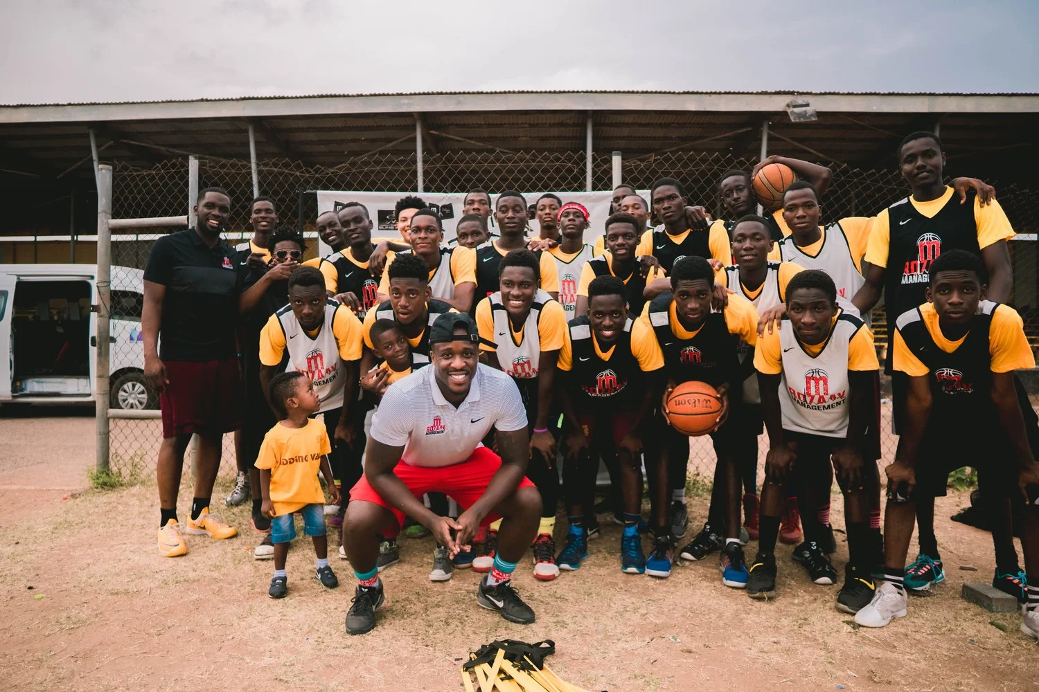 RozaayManagement facilitated a basketball clinic for the youth in Ghana (Photo by: Steven Van)
