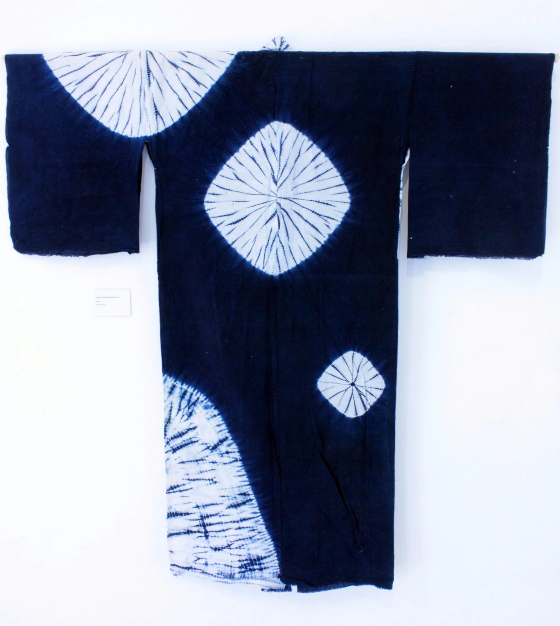 One of the beautiful hand-dyed shibori kimonos on display inside the folly.