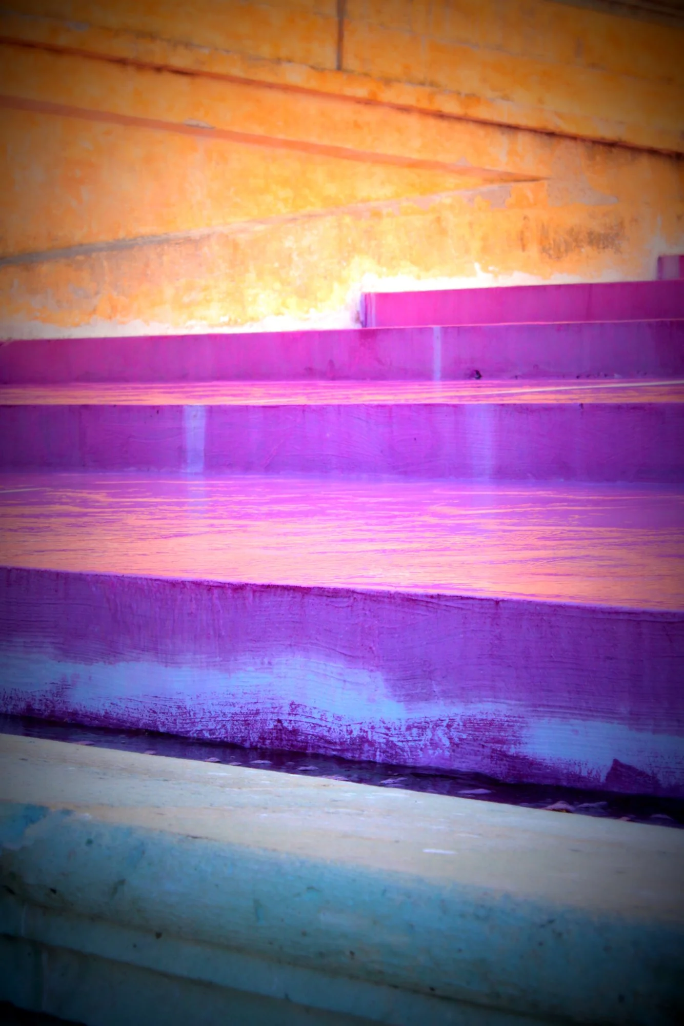 The hacienda's pink water fountain