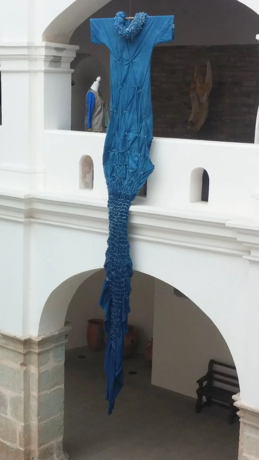 Indigo-dyed art dress
