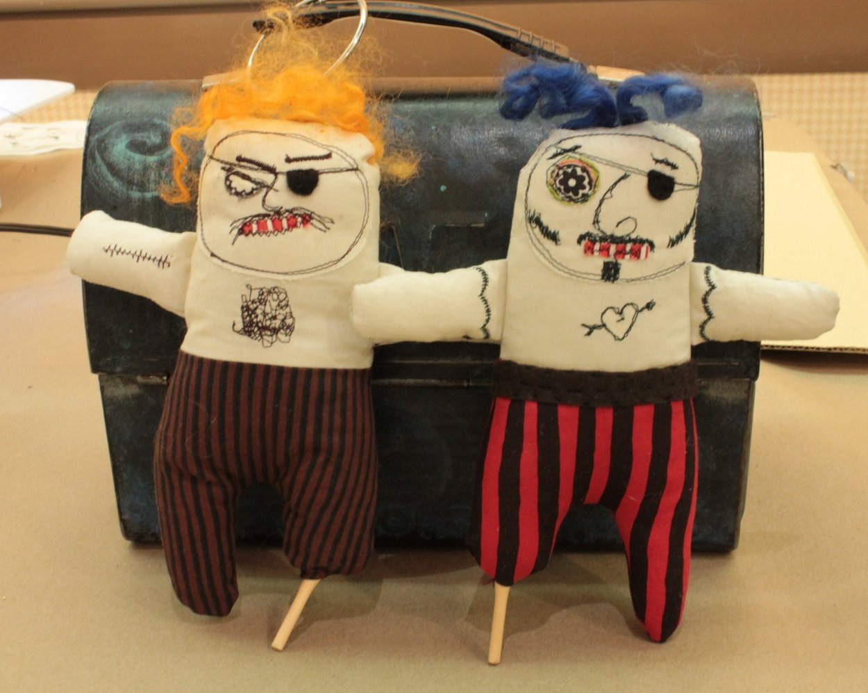 A couple of jaunty pirates made during class