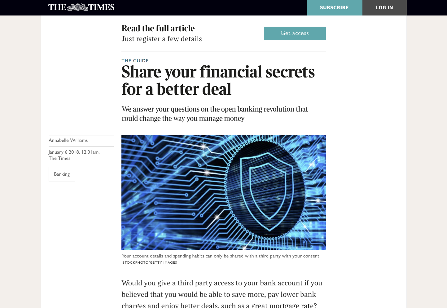 The Times – Share your financial secrets for a better deal article.png