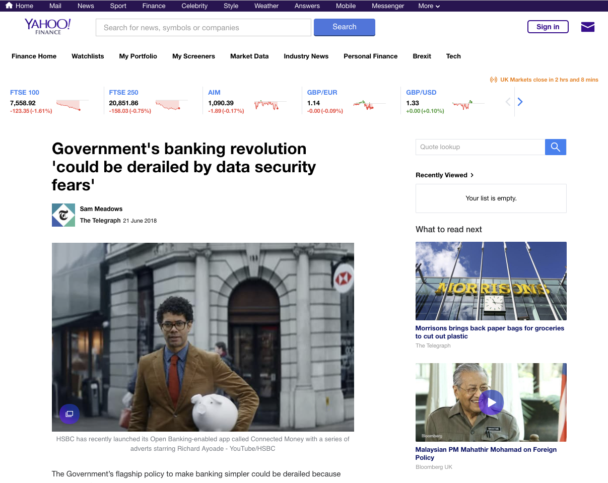 Yahoo Finance article