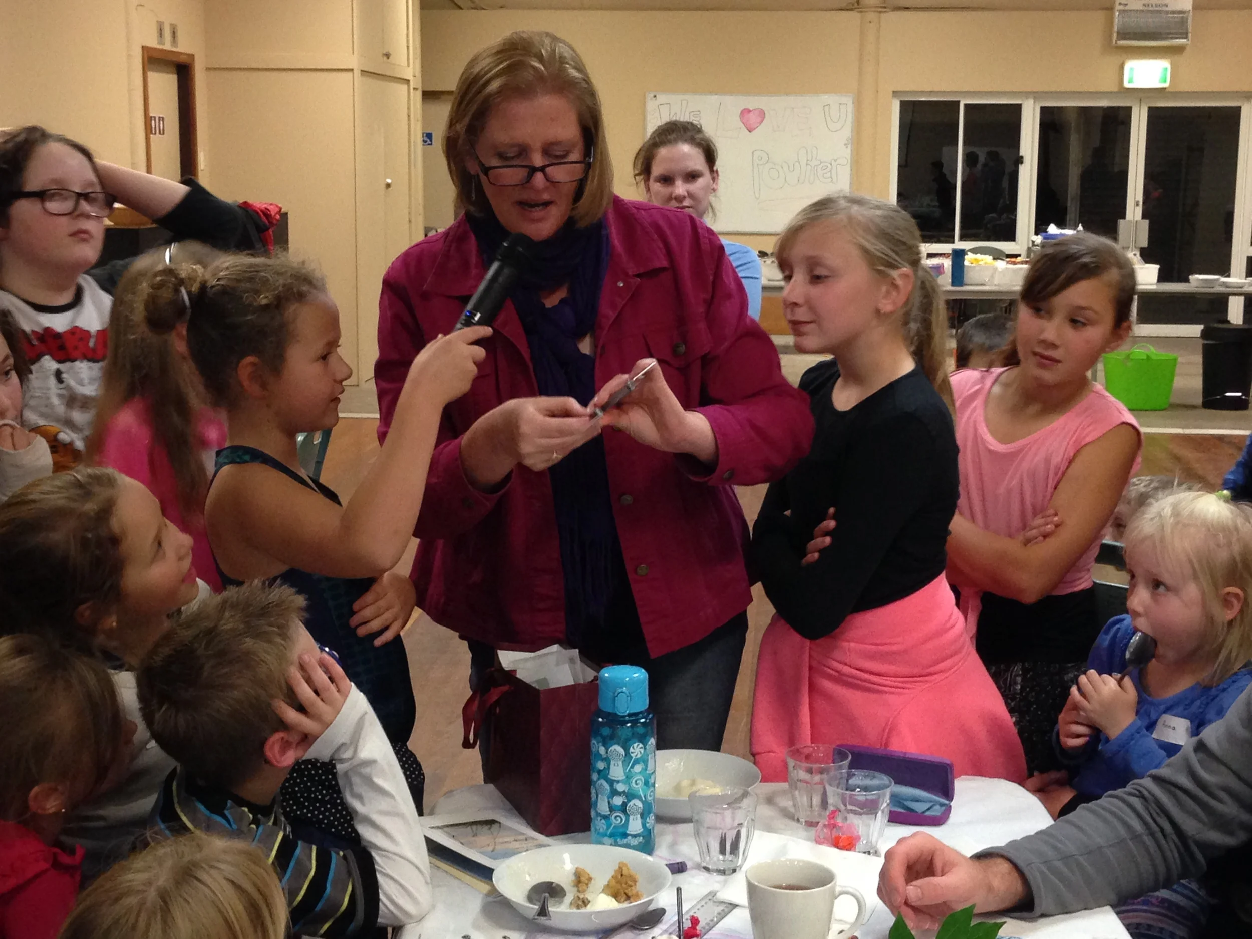 With students and parents at a school social event, NSW, Australia - 2014