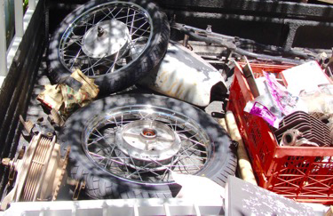 A truck full of parts: the bike begins