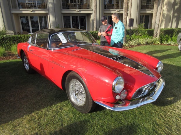 This 1956 Maserati A6G/54 Coupe Series III by Frua is the only surviving example of two coupes built by Frua on the series III chassis and was displayed at the 1956 Turin Auto Salon. One of 22 Frua-bodied cars overall, and 65 total examples built, it was a class winner at the 2014 Pebble Beach Concours d’Elegance. The car sold for $2,365,000. | Official Auction Page(Credit:Somer Hooker)