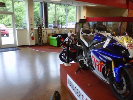 Here's where the RD normally sits, barely visibly behind a couch in the showroom at Britt Motorsports in Wilmington, N.C. 