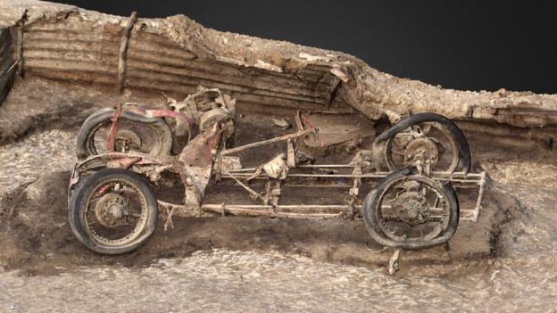 Archaeologists created a 3D model of the car to understand how it was left on the site
