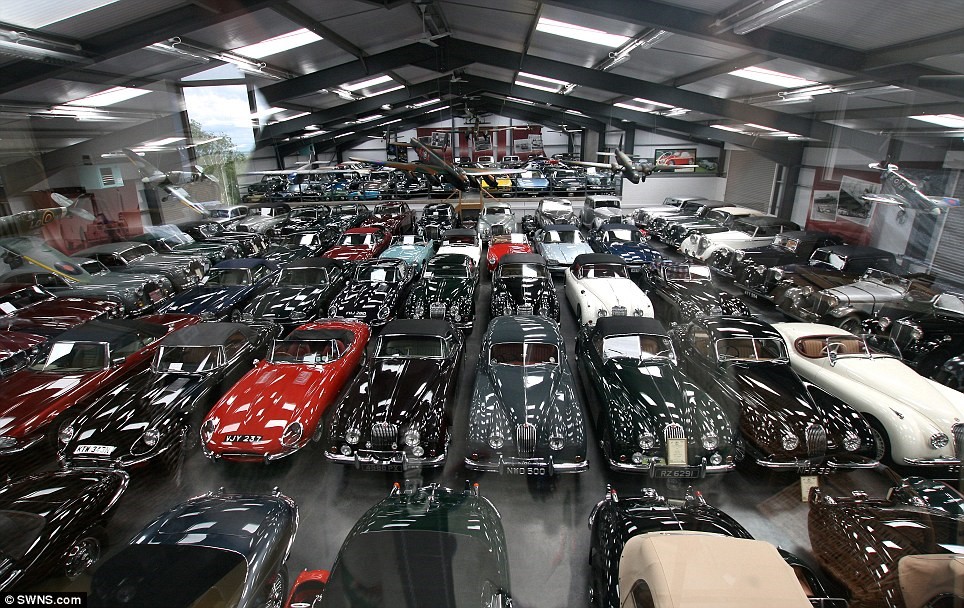 
All yours... if you've got deep pockets: Dr Hull's 457-strong car collection is currently kept in warehouses in Herefordshire