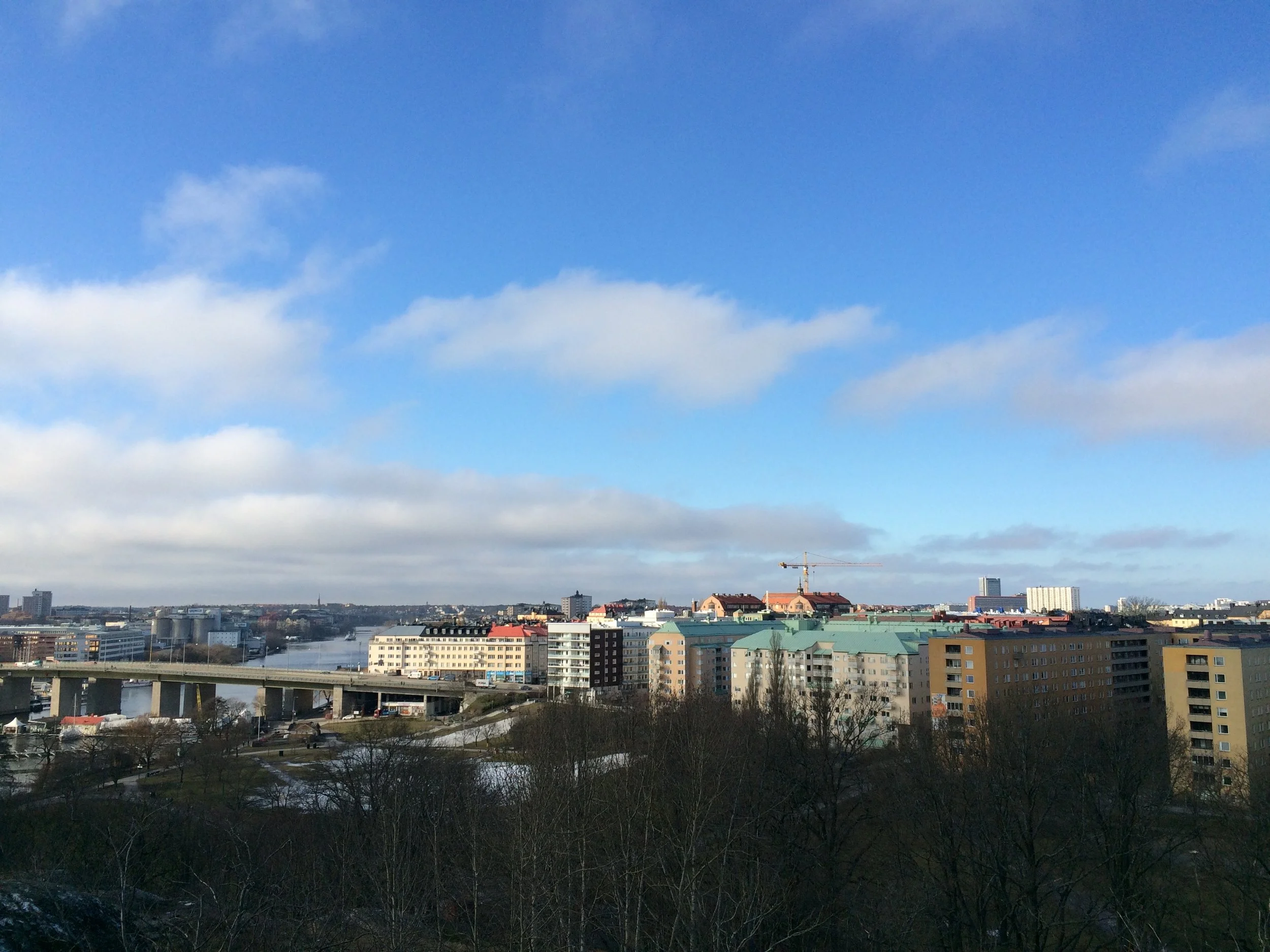 Hornstull seen from Tanto, a popular outing place on Södermalm. If you have time go check out the cute allotment park and have a swim in the ocean.
