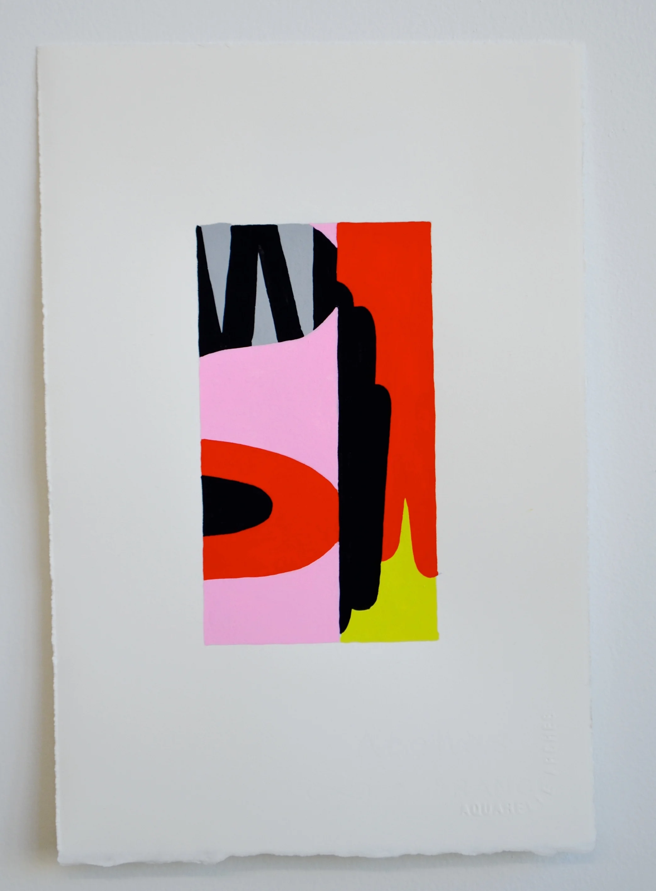 Untitled drawing #1, gouache on Arches
