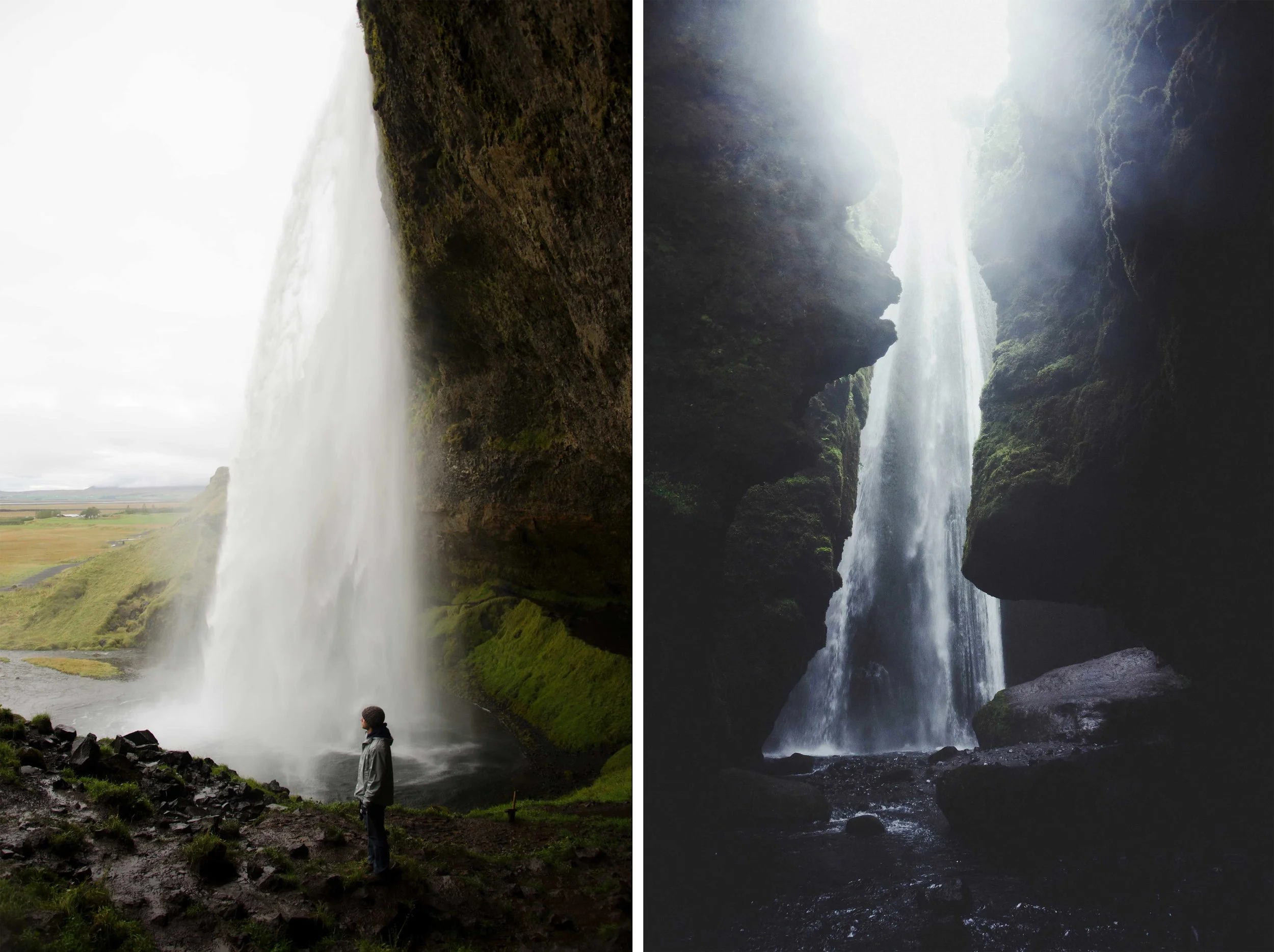 Left: Seljalandsfoss, Day 3 | Right: Gljúfrafoss, Day 3