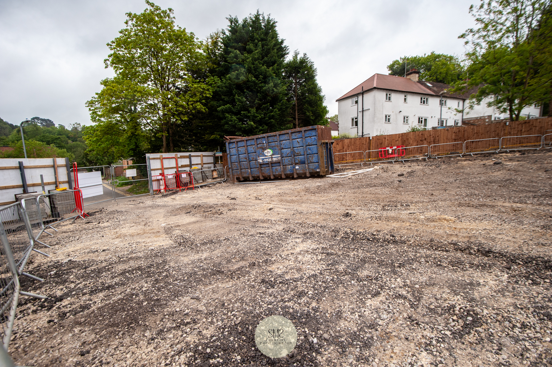 This area was once the Johnsdale car park, the gates at the end will be a new entance.