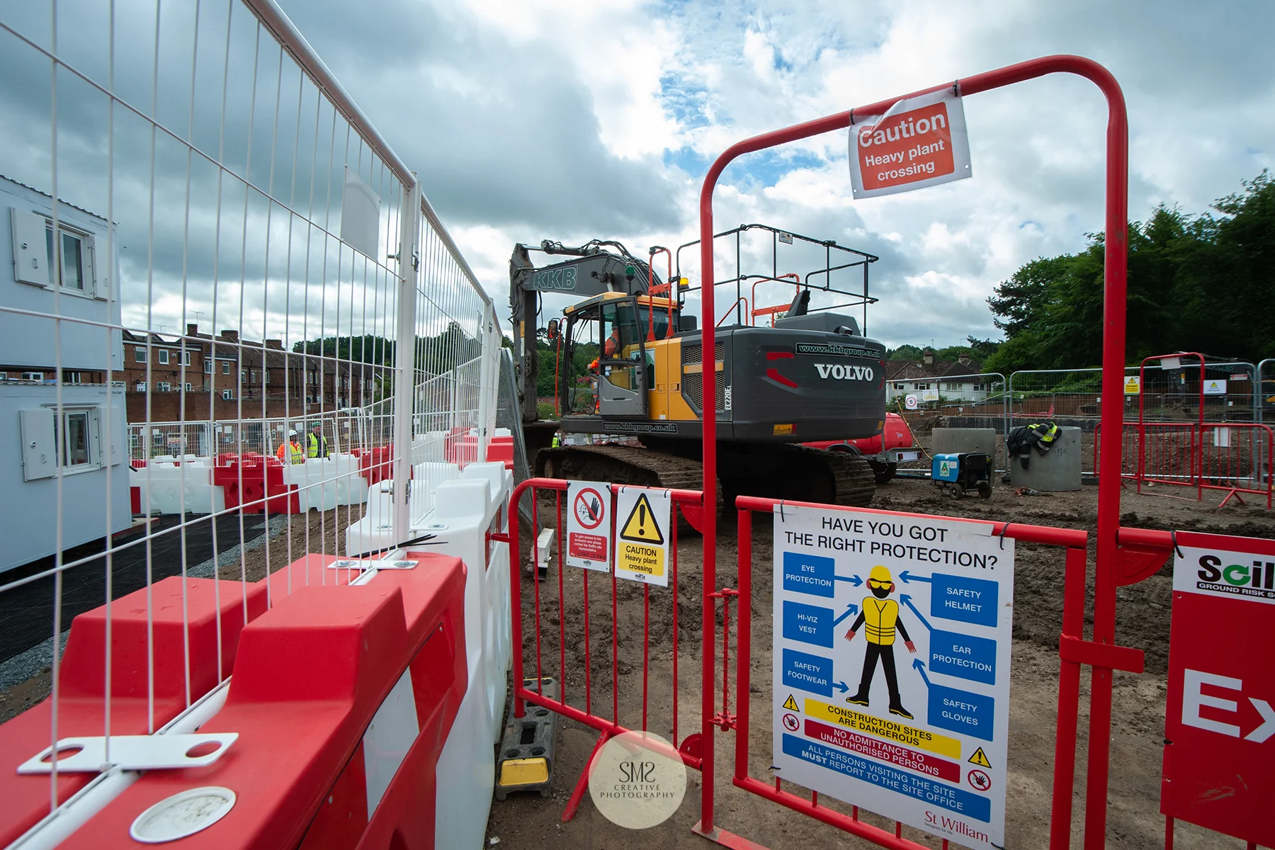 The entrance to the site from the porta cabins.