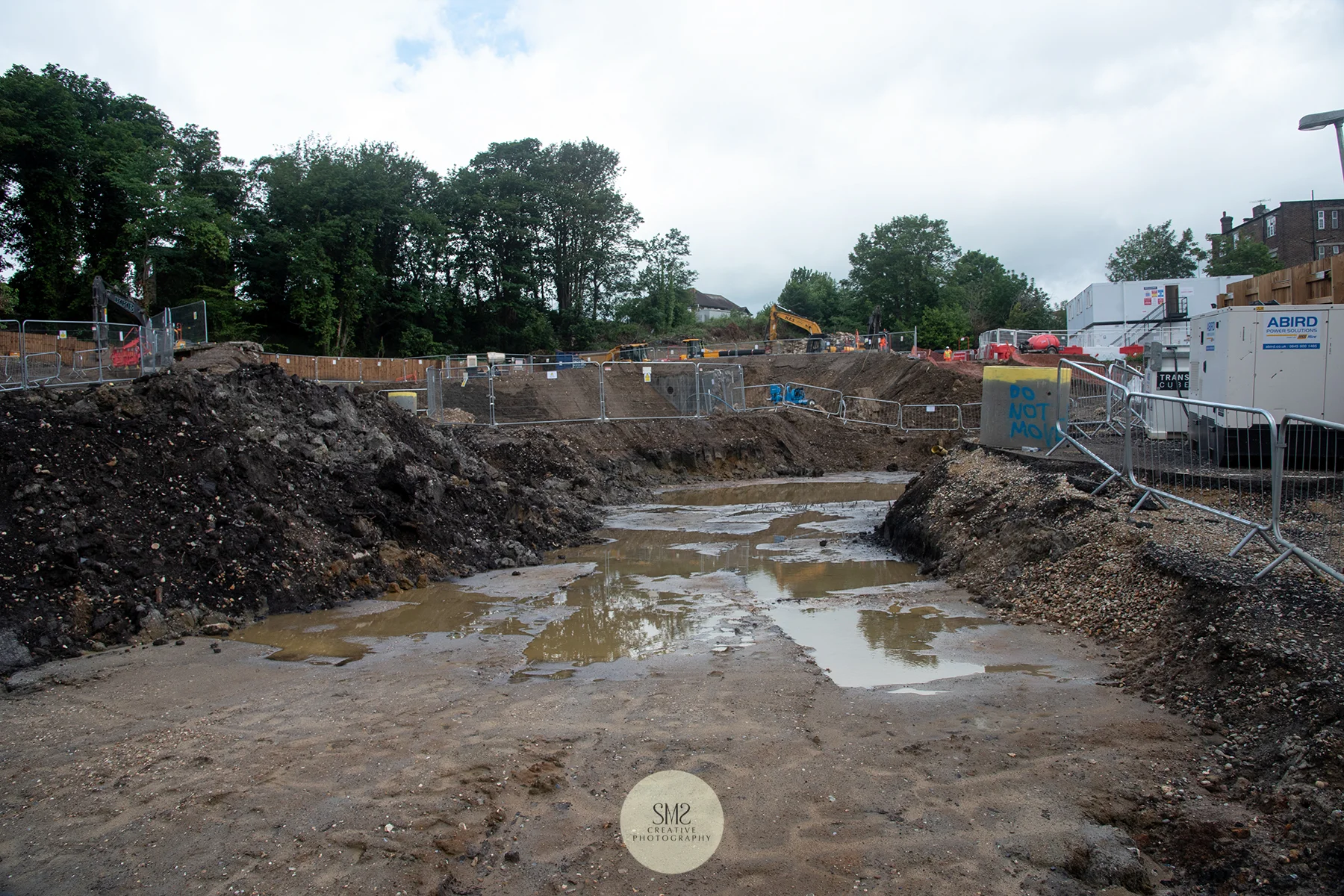 A view from the former Johnsdale car park, the water is the result of a heavy few days/weeks of rainfall.