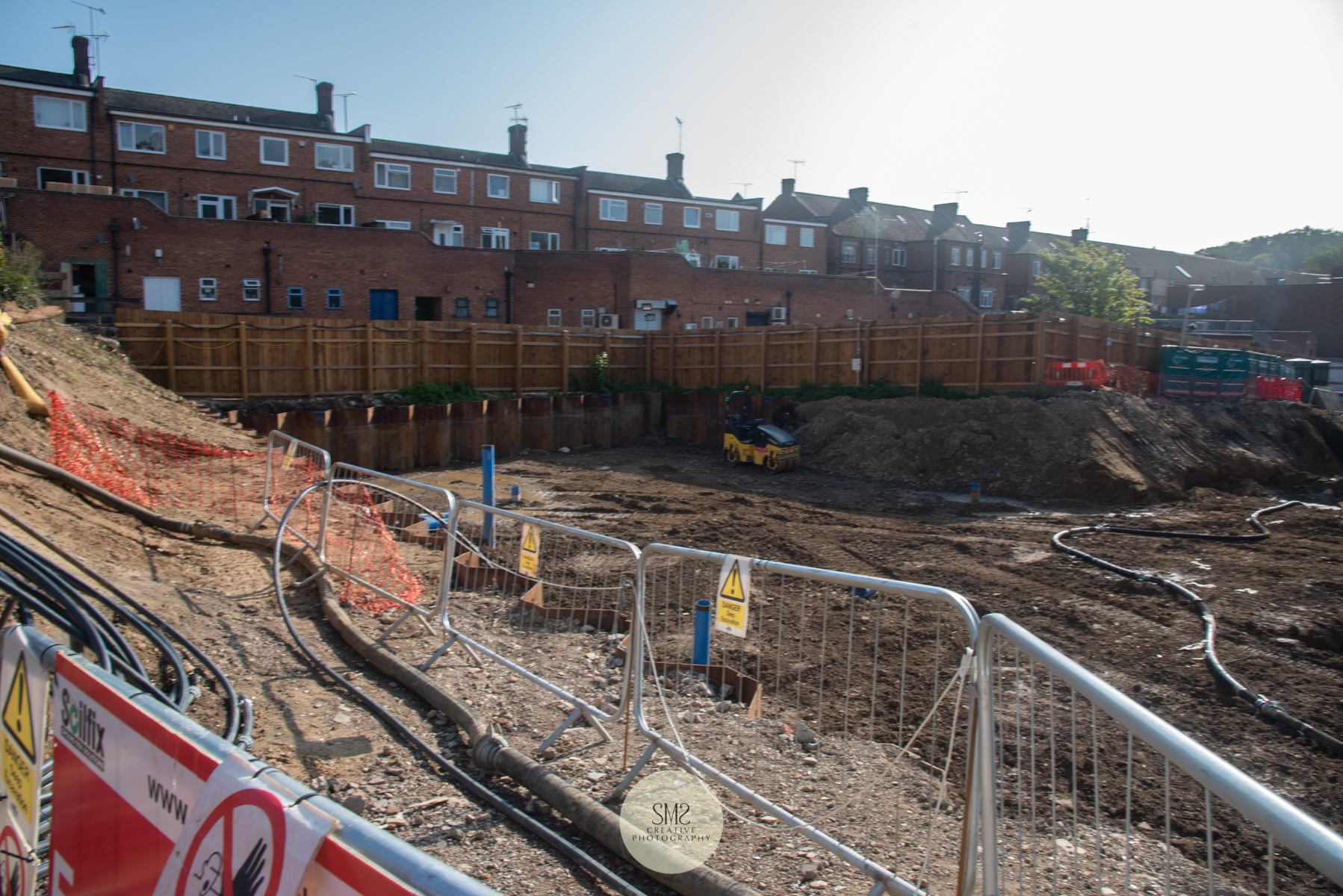  Walk ways over looking the excavation of the underground car park. 