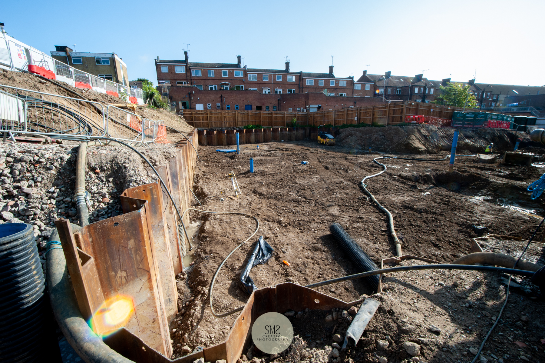 The underground car park area is prepared for the next stage of the building process, it looks vast from this angle.