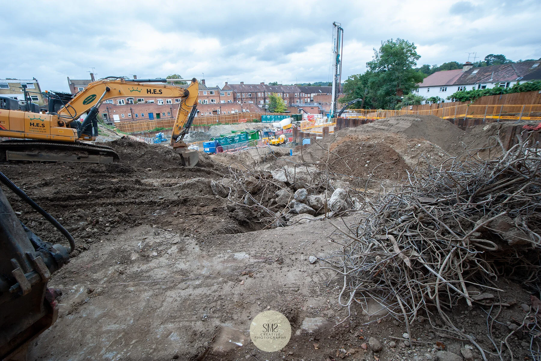 Hardcore and metal work from the demolition of the gasholder in January.