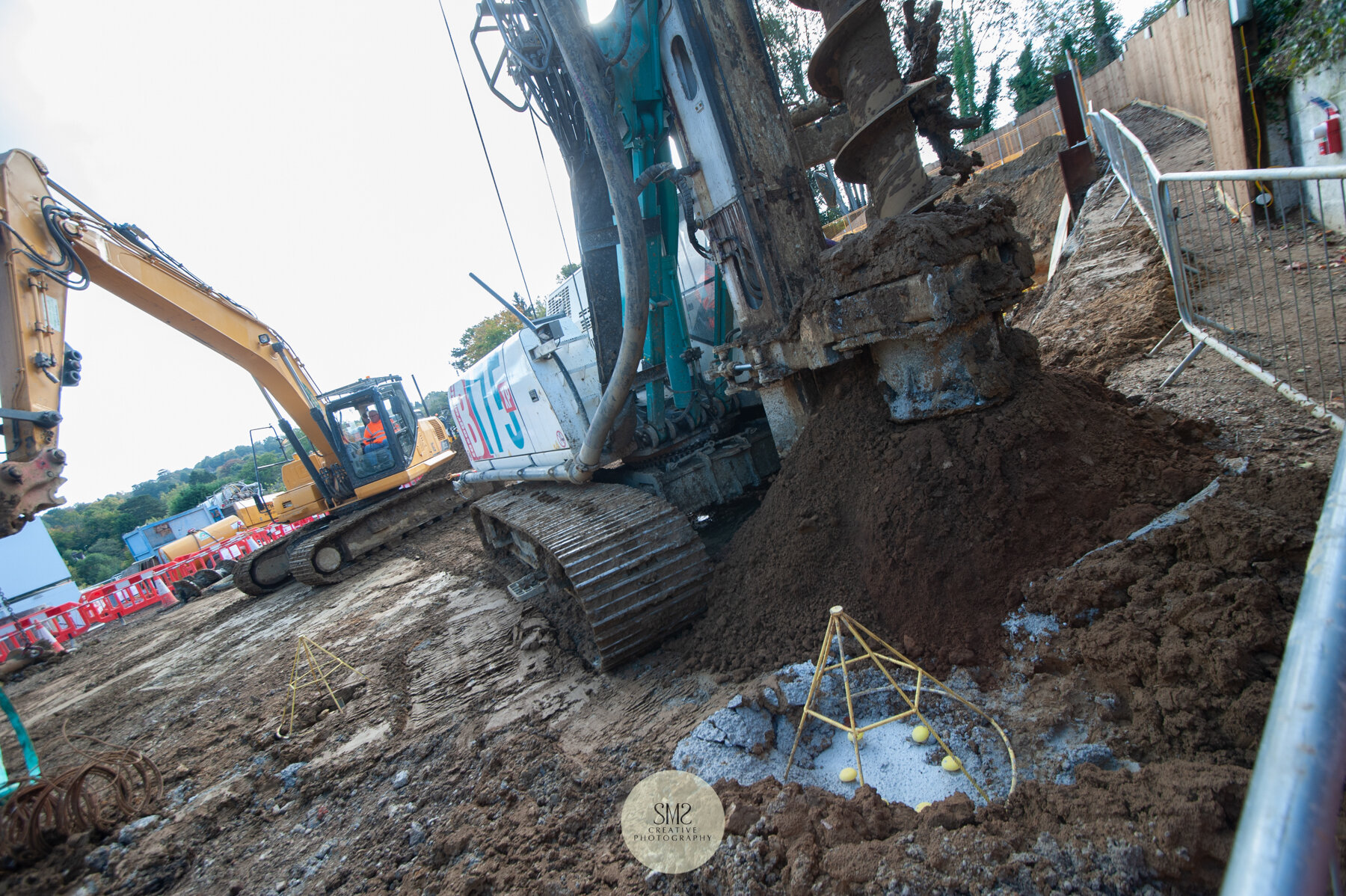  A completed hole, drilled with the steel ‘cage’ inserted and filled with concrete, takes less than 20 minutes. 