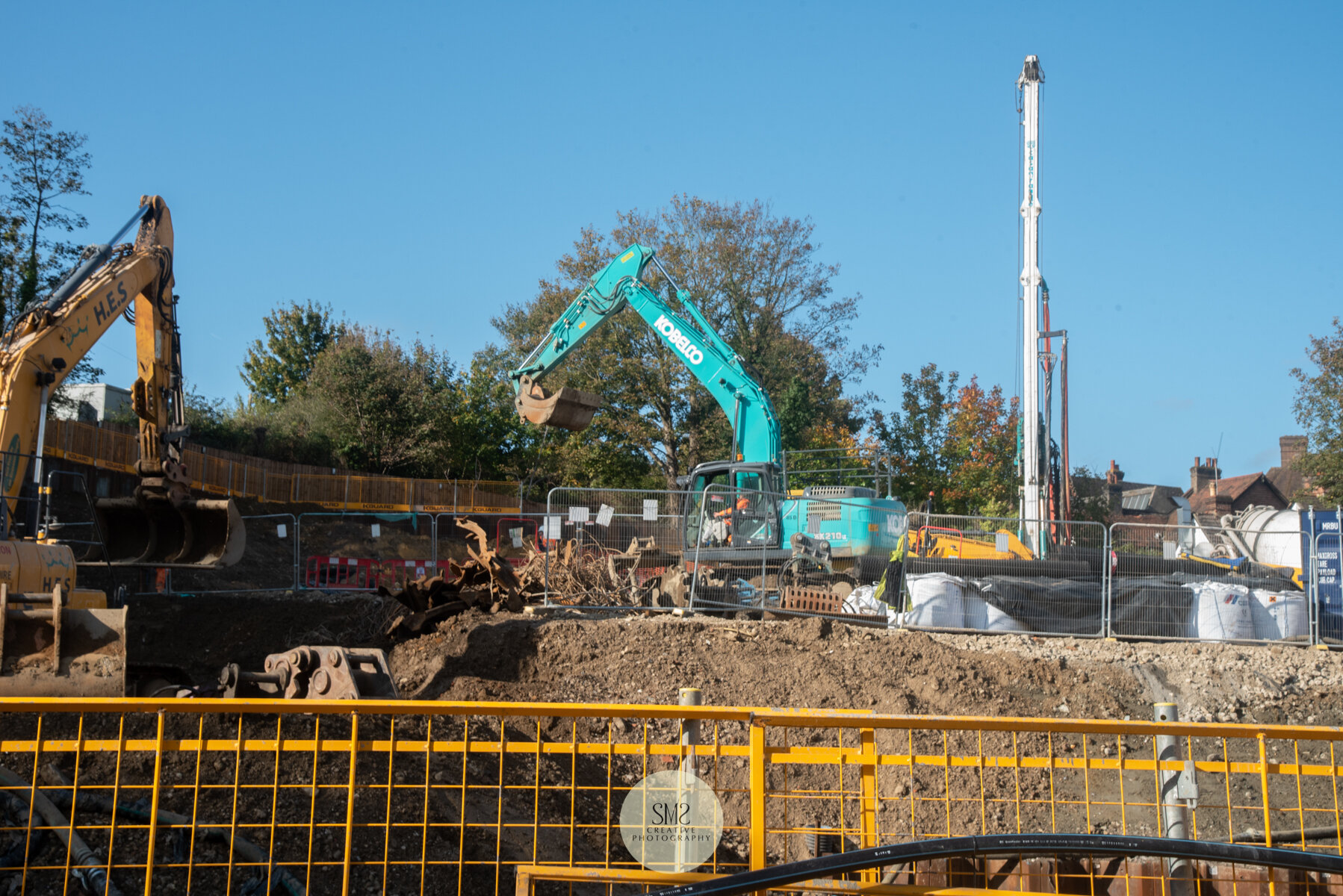  Looking up to the upper level where Block A will be built. 