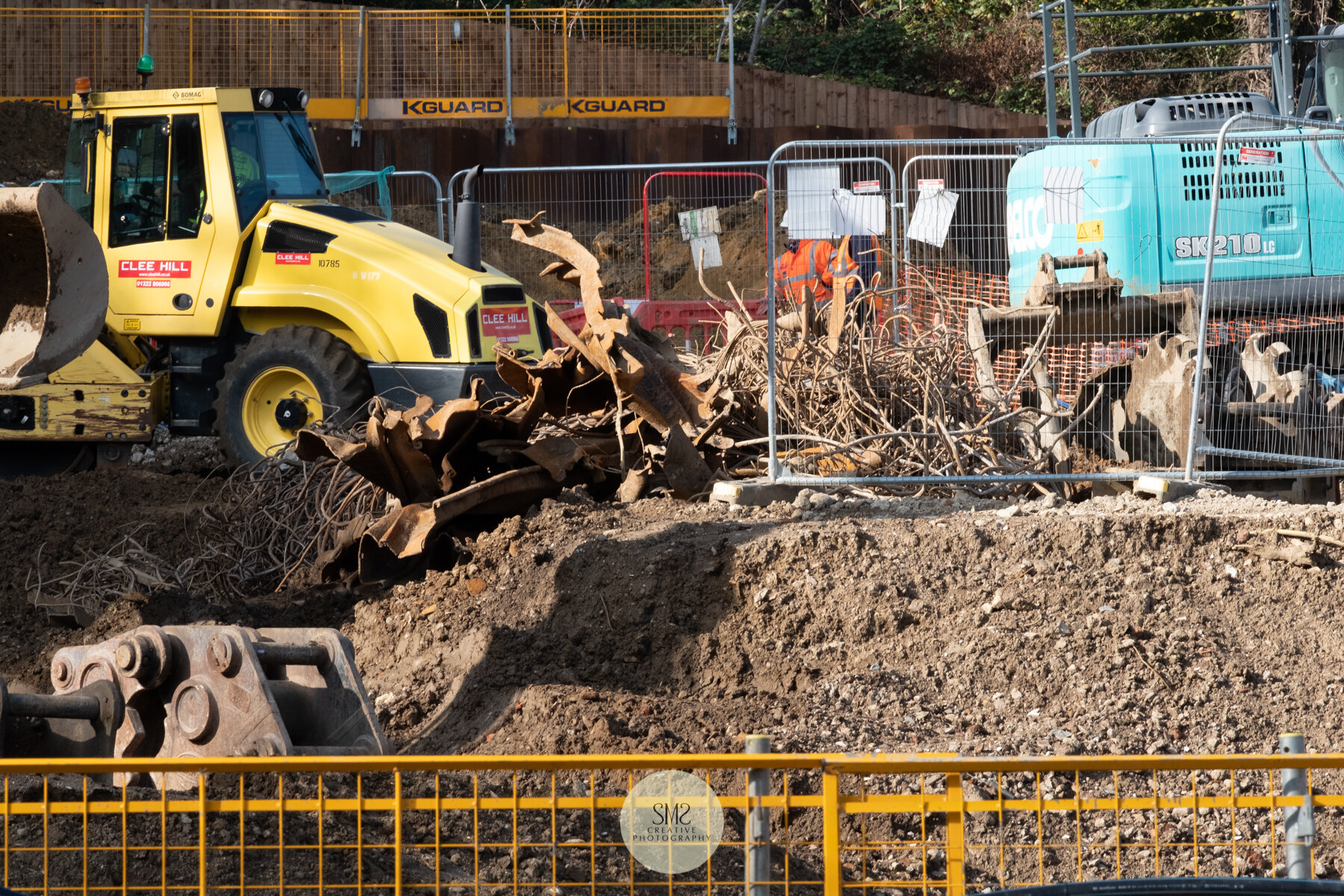  Steel work left from the demolition and excavation of the gasholder is cleared. 