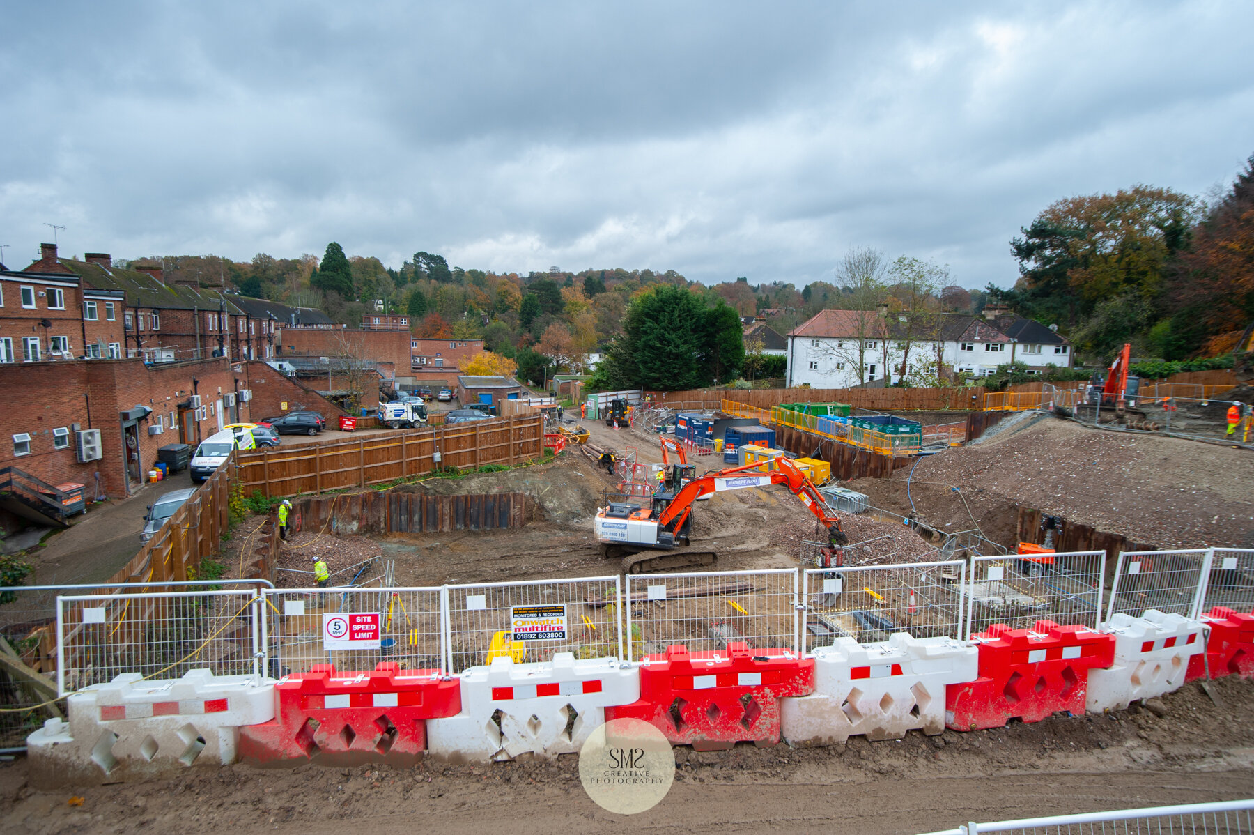  An overview of the progress as the underground car park begins to take shape and the different levels are formed. 