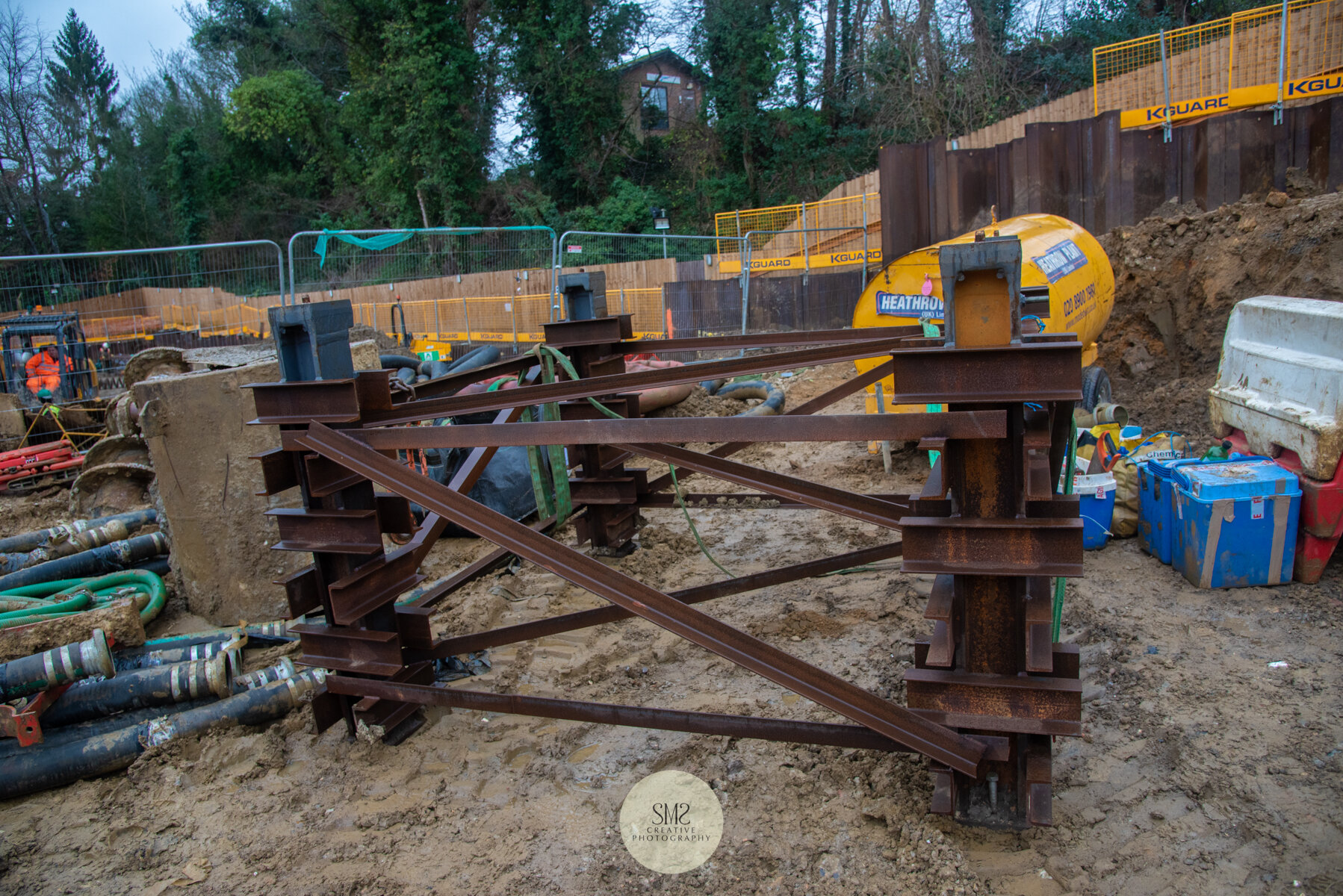  This rig is ready to be inserted and anchored within the steel cage made for the second crane to be bolted to. This is all below ground and when covered with concrete will not be visible other than the anchor points. 