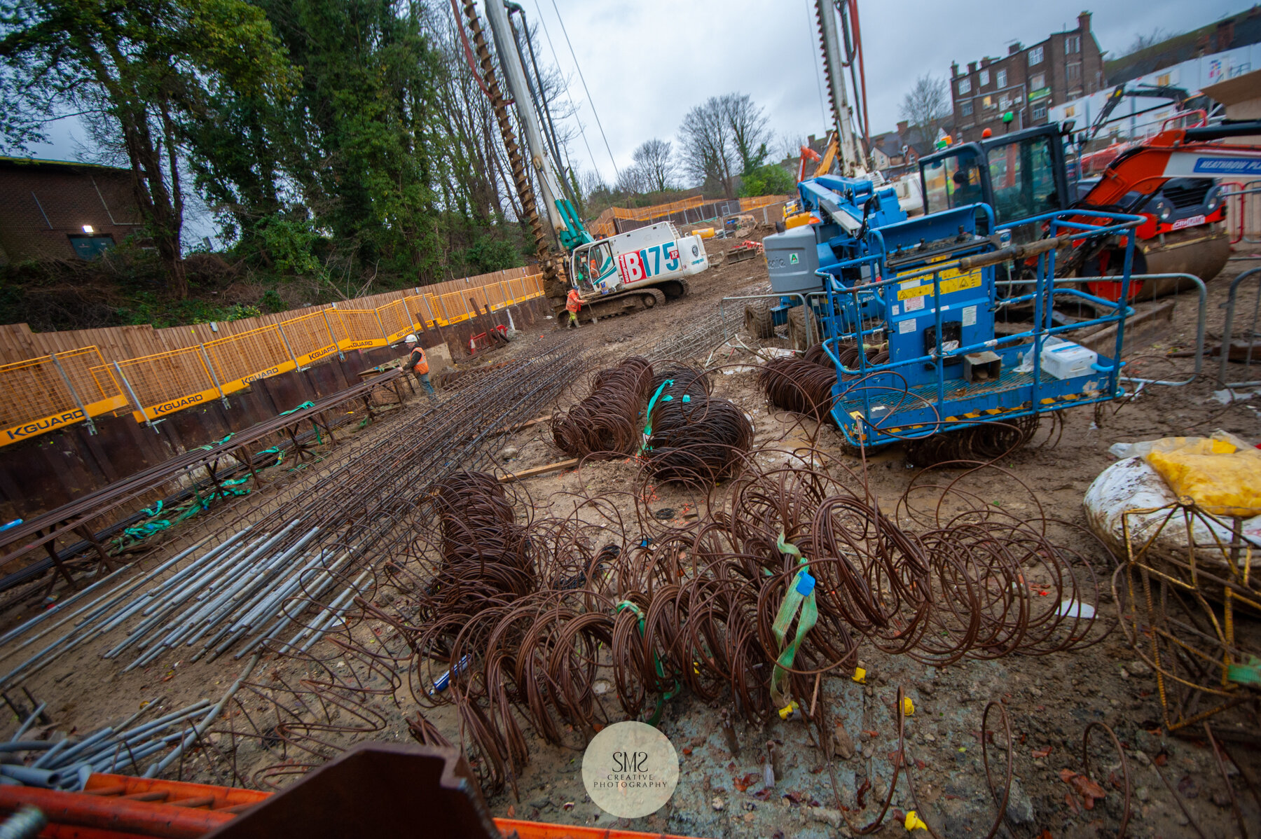  This is where the steel ‘cages’ are made for the piling. 