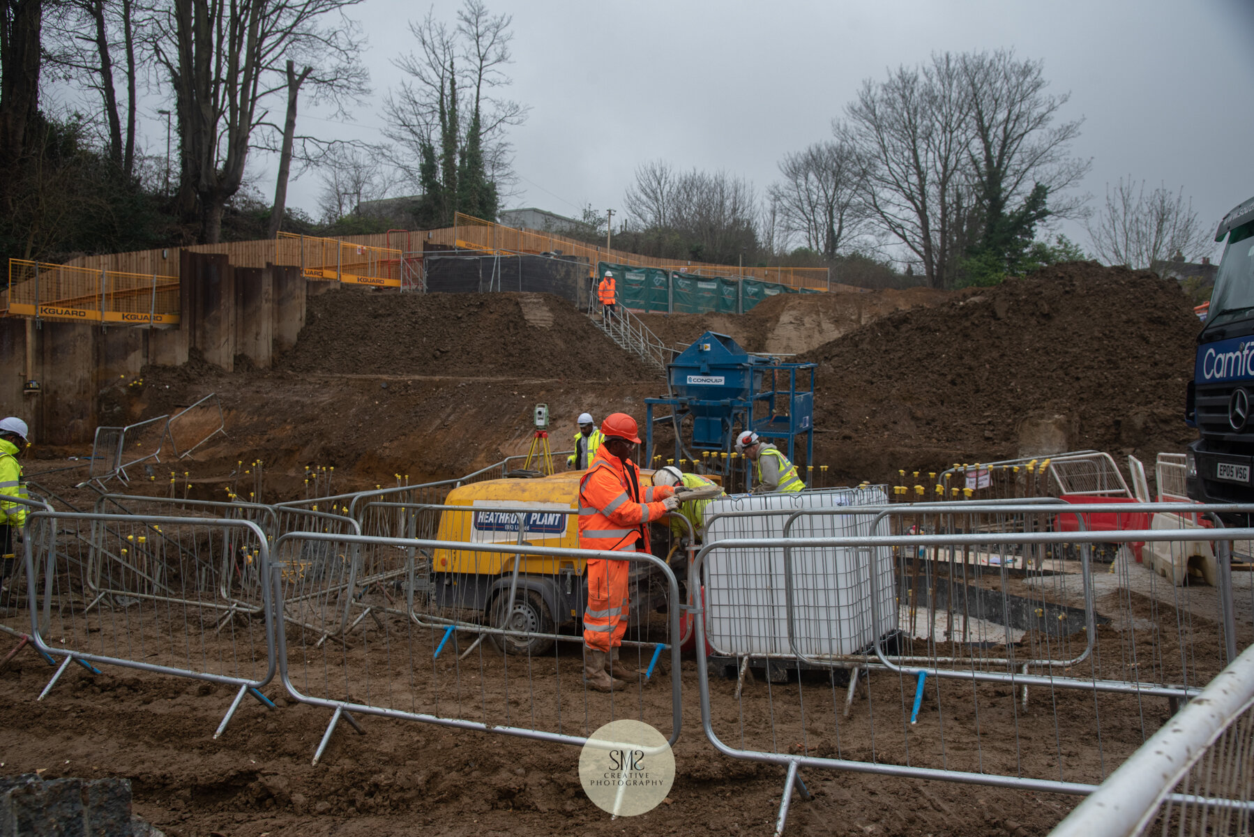  Foundations in place for Block A showing the piling caps. 