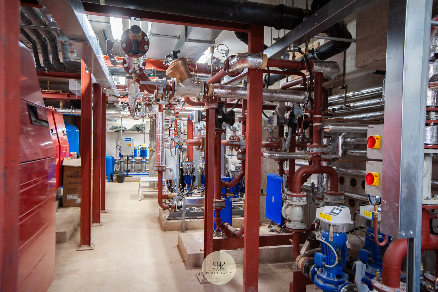  The plant room where all the heating and water is housed very neatly for all three blocks. 