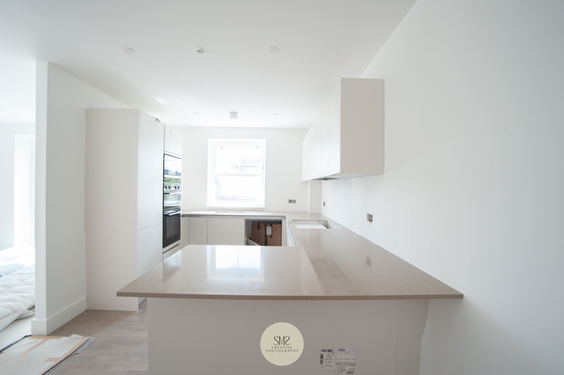  A kitchen in a three-bed apartment. 