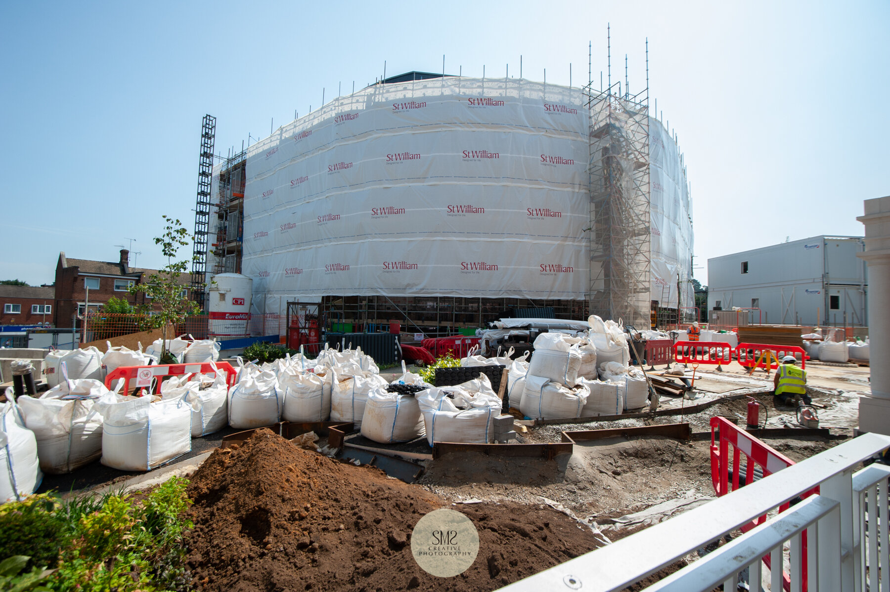  Block C with landscaping taking shape in the foreground. 