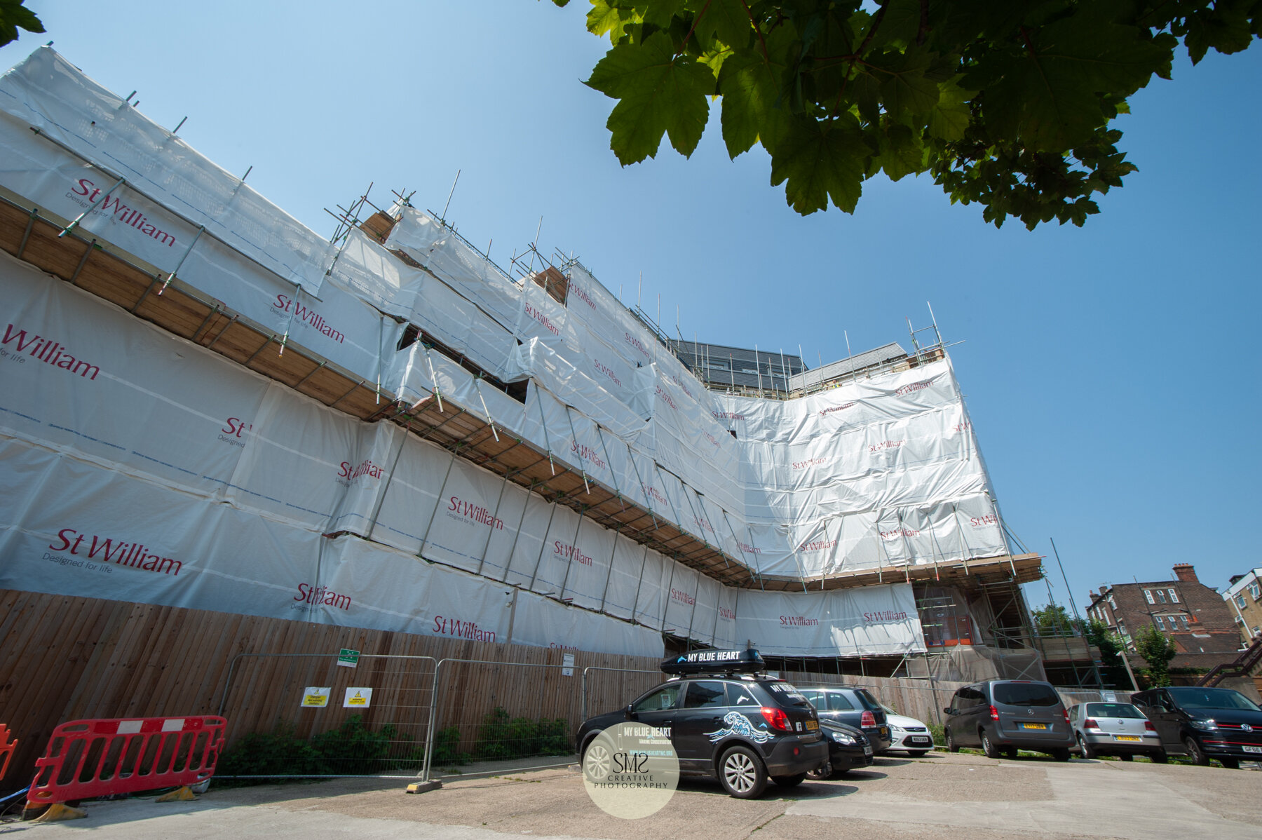  The side of Block C from behind the existing flats at the back of Station Road East 