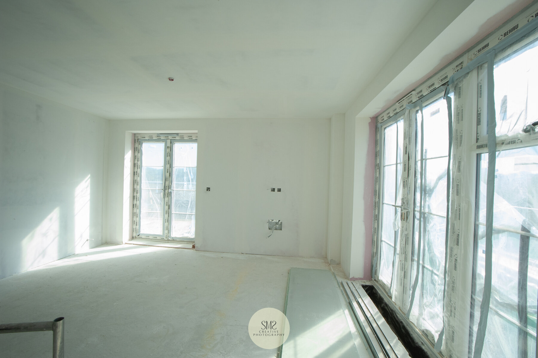  The living room of a penthouse in Block C. 