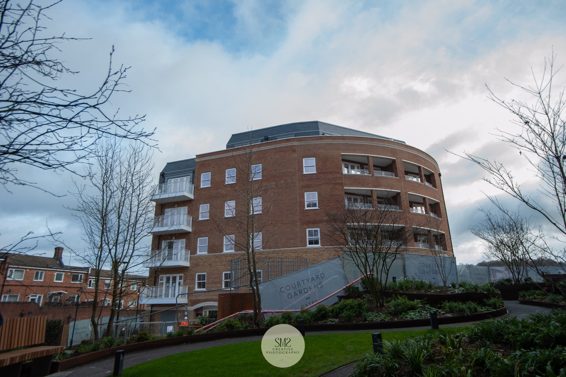  Block C Hardwick House stands resplendently without any scaffolding and nearing completion. 