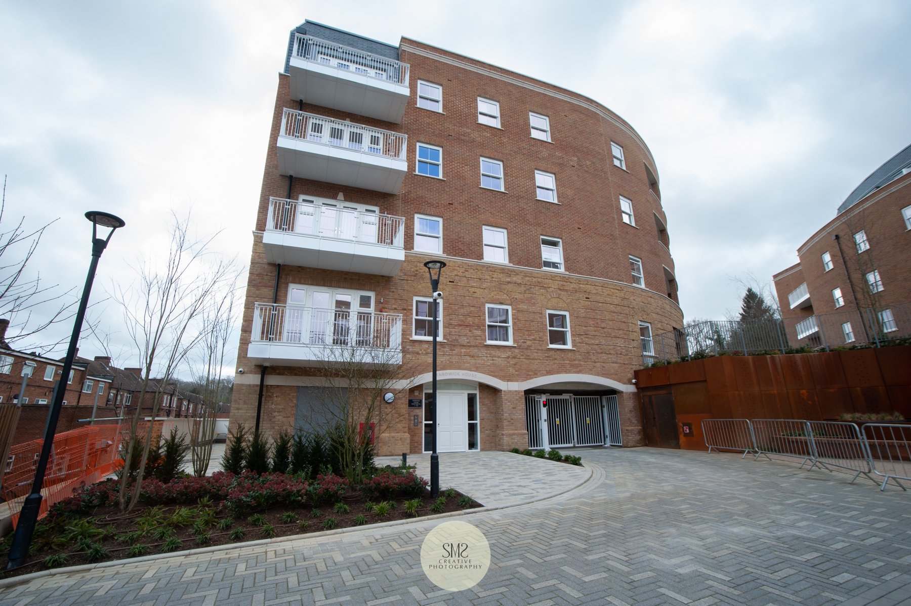  Hardwick House - Block C completed. The car park entrance on the right of the front door is to Beecham House - Block B car park. 