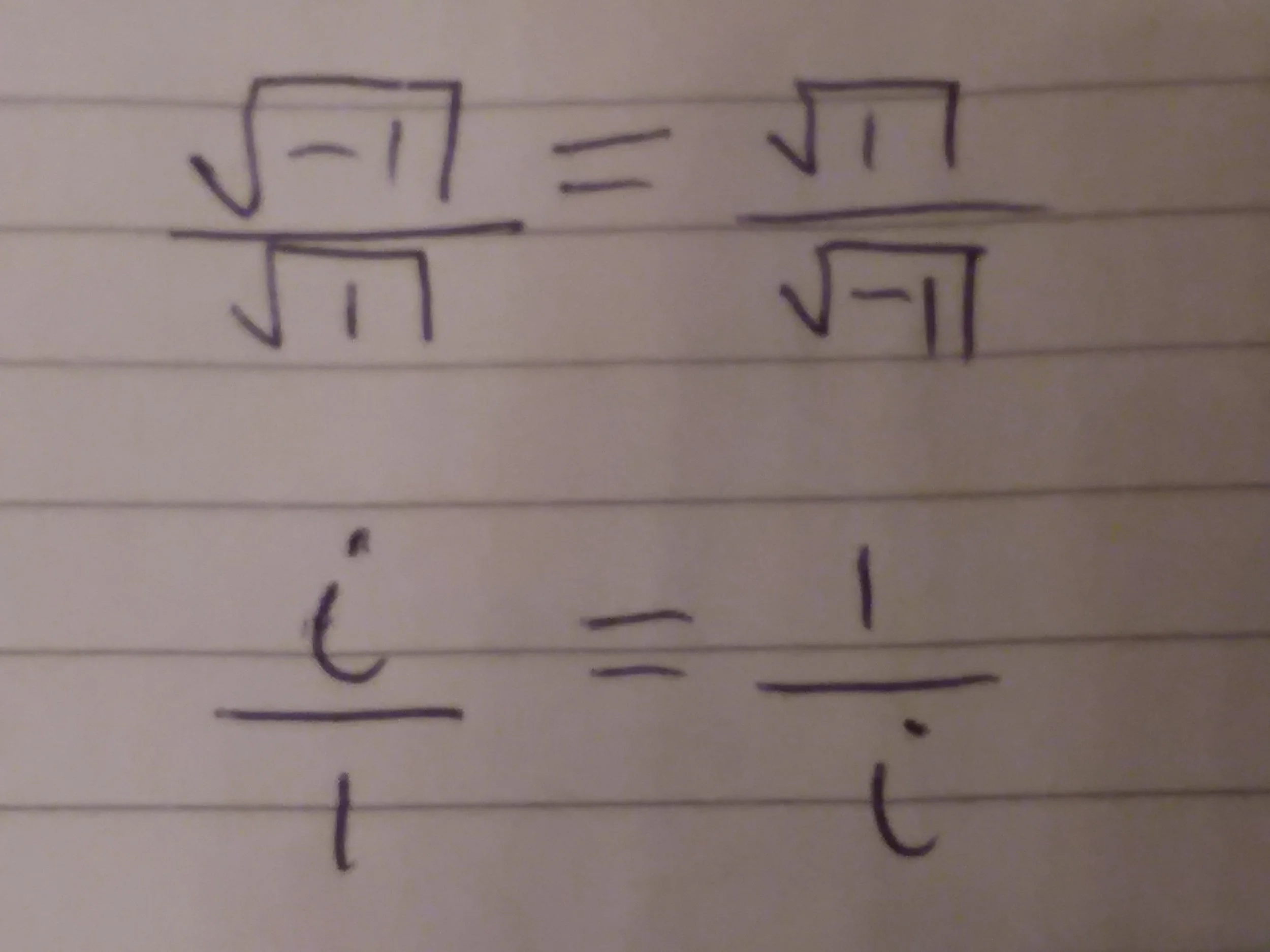 By definition the square root of -1 is i and the square root of 1 is 1.
