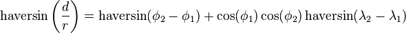 The haversin formula