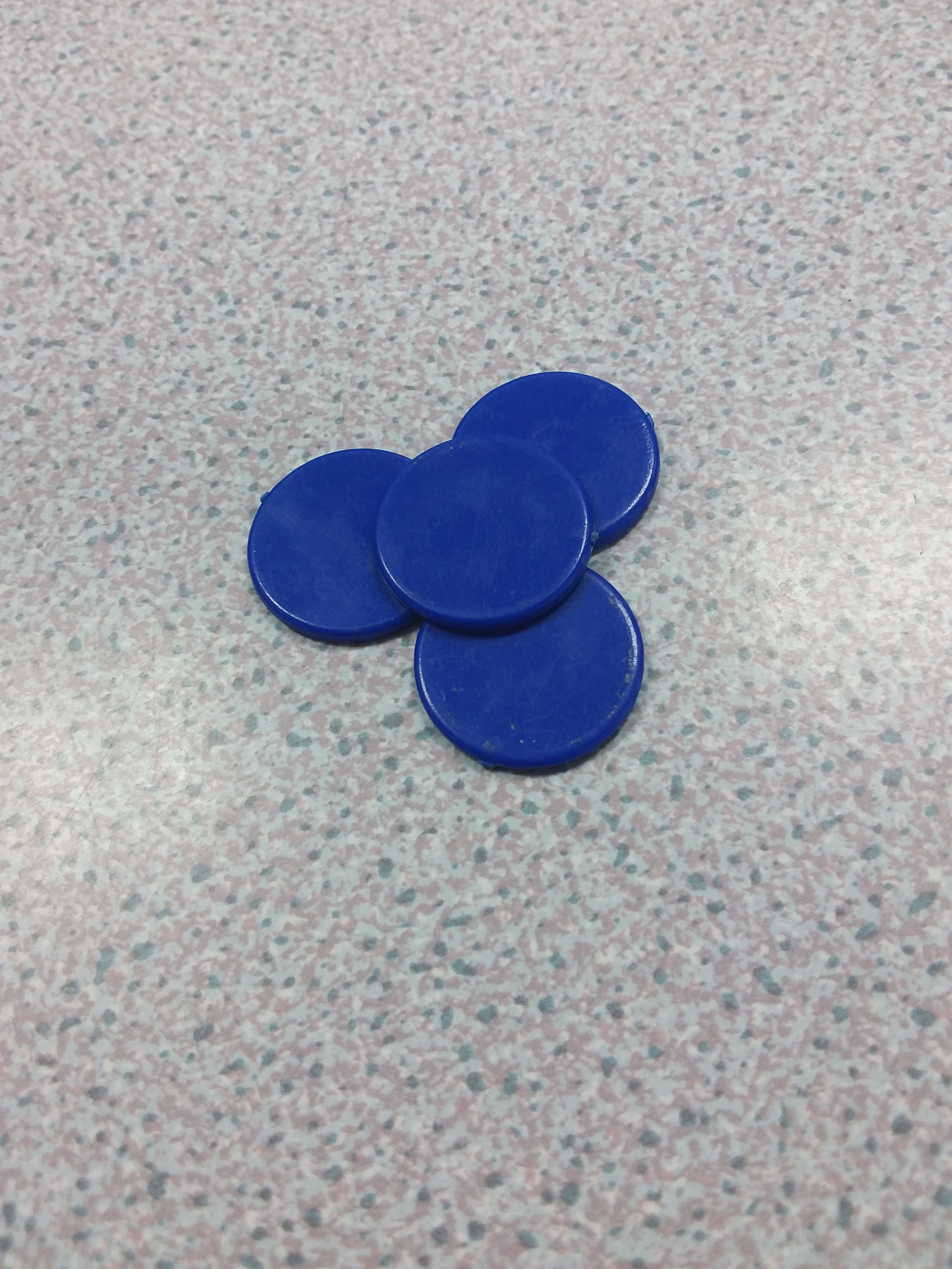 3 coins with the 4th laying on top. Notice that we can't just put one on the bottom to complete the 5 case because the top and the bottom one's would not be touching.