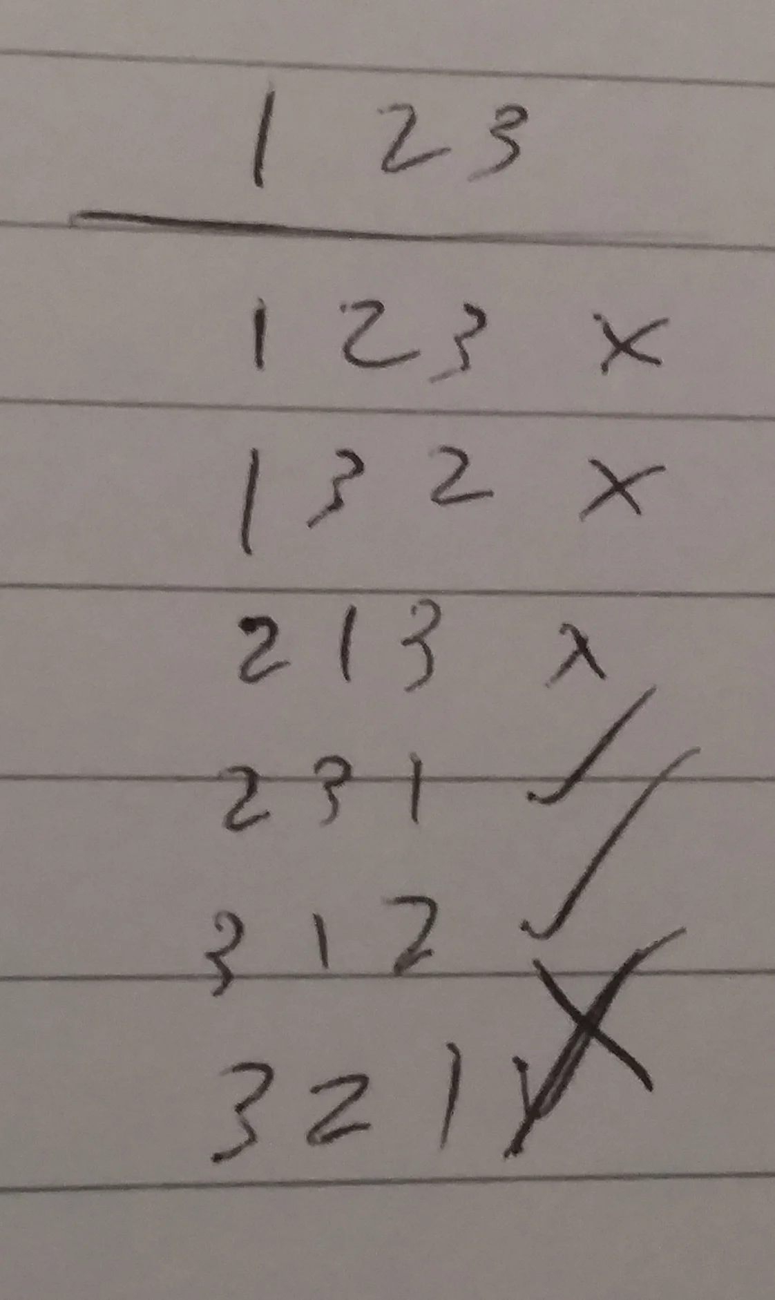 Notice the last cross that was originally a tick. That set us back. Sorry Alex.