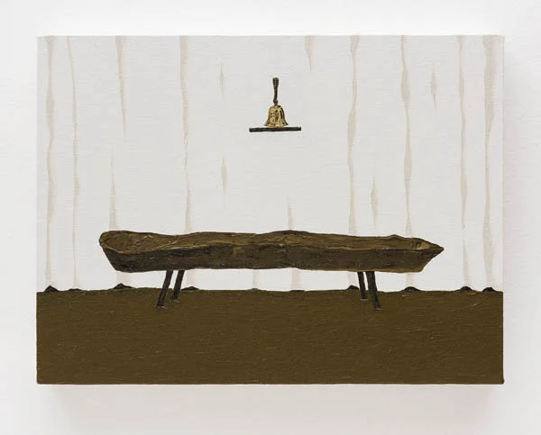 Dalton Paula Cocho , 2016 óleo e folha de ouro sobre tela, 30 x 40 cm Trough , 2016 oil and gold leaf on canvas, 11 13/16 x 15 3/4 inches