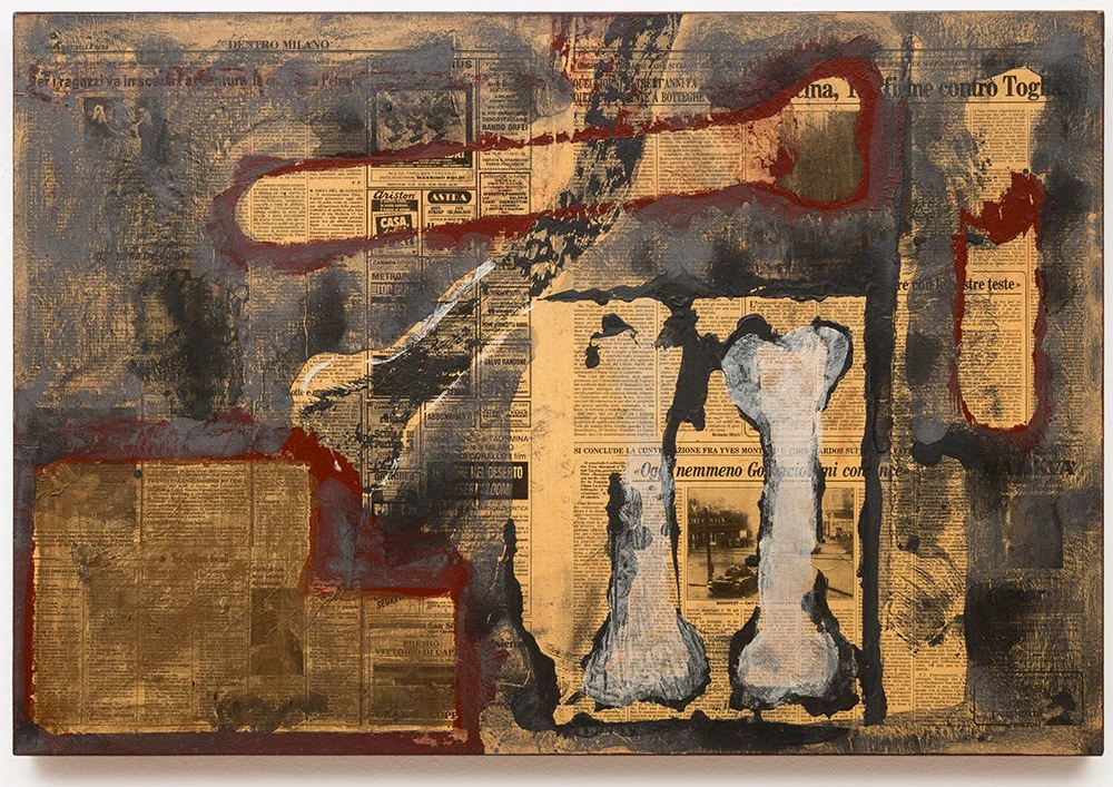 Dois ossos | Two Bones, 1986, técnica mista sobre tela | mixed media on canvas , 52 x 82 cm | 20 1/2 x 32 1/4"