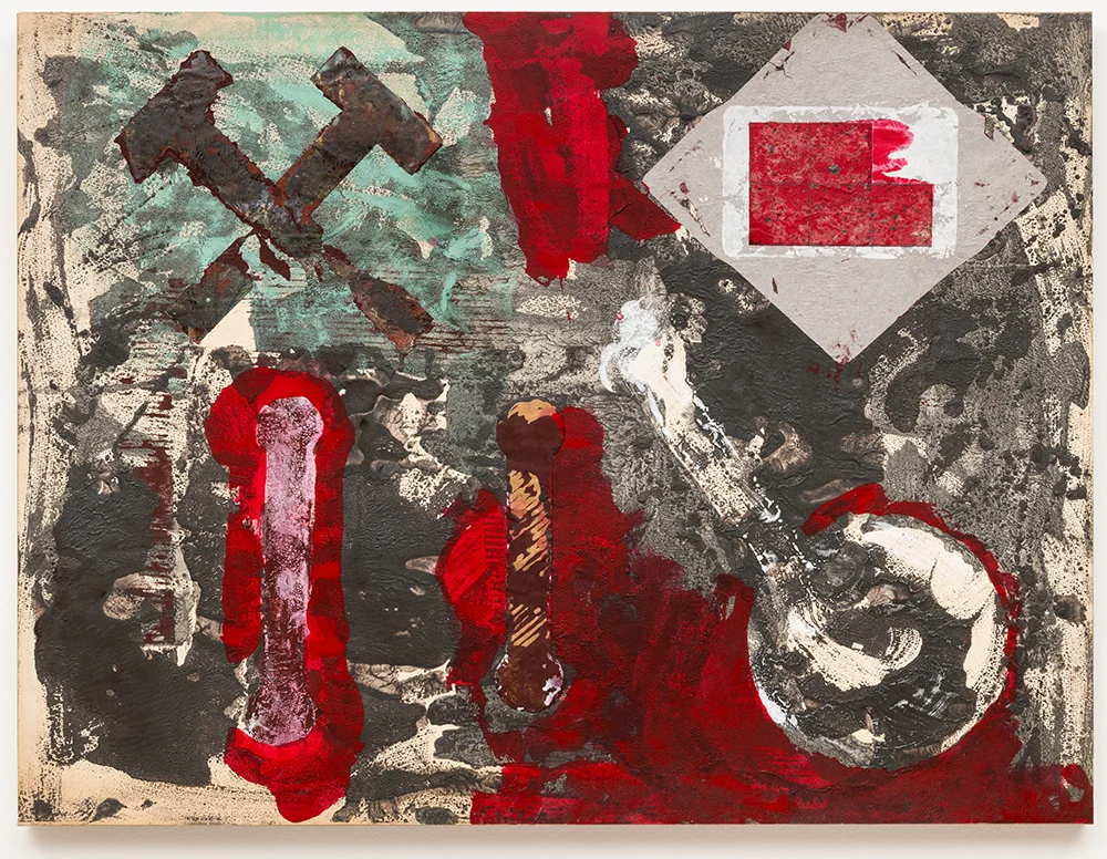 Labor Berlin, 1989, técnica mista sobre tela | m ixed media on canvas, 60 x 85 cm [ 2 3 5/8 x 33 7/16"