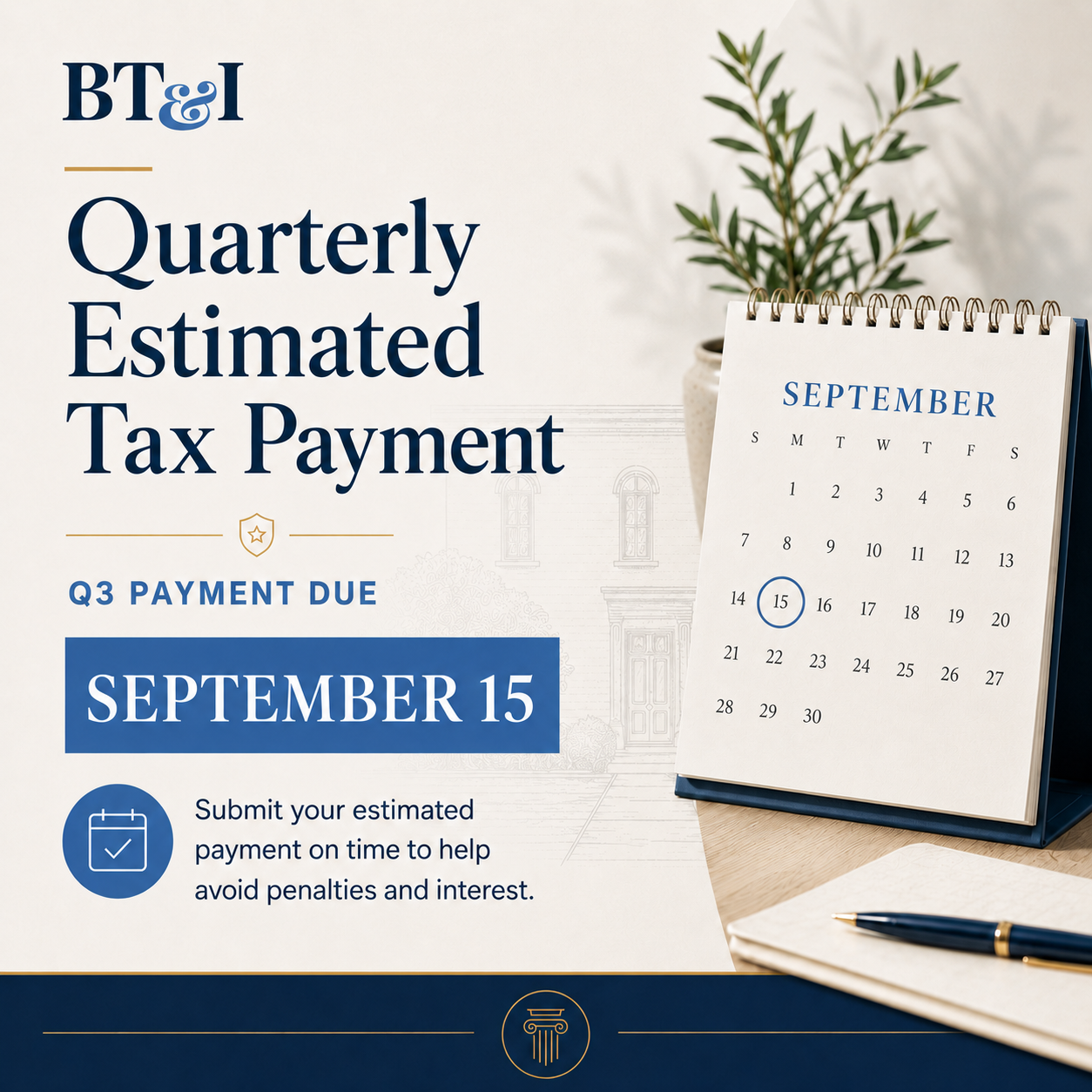 THIRD QUARTER ESTIMATE DUE