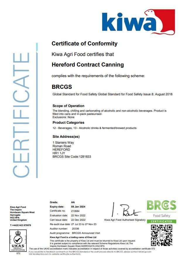 BRCGS Certificate 2022-2023